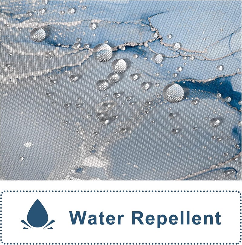 AWERT Blue Marble Shower Curtain for Bathroom Modern Blue White Marble Ink Shower Curtain with Hooks Washable Bathroom Accessories Bathtub Decor 72x72inch - Image 3